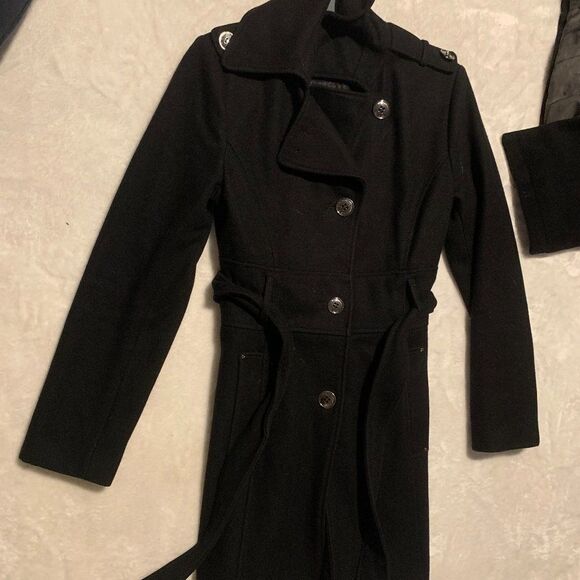 Kenneth Cole New York Black pea coat 4 - Picture 1 of 3